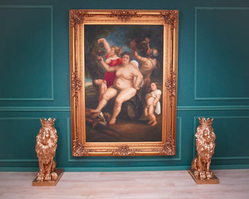 Bacchus van Peter Paul Rubens - Imposant Schilderij met Barok Lijst